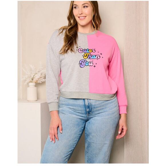 "Cuter Than You" Graphic Pullover Sweater | 1XL - Picture 2 of 4